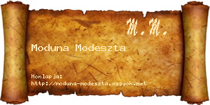 Moduna Modeszta névjegykártya